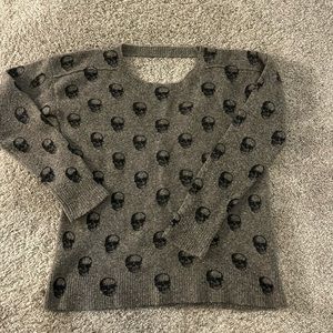 Skull cashmere v back sweater xs wool